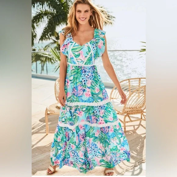 Lilly Pulitzer Ivey Maxi Dress Size 0 - Picture 2 of 13